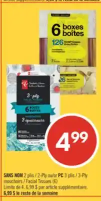 Pharmaprix NO NAME 2-Pl or PC 3plis, Facial Tissues (6) offer