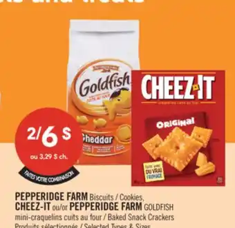 Pharmaprix PEPPERIDGE FARM Cookies, CHEEZ-IT or PEPPERIDGE FARM GOLDFISH Baked Snack Crackers offer
