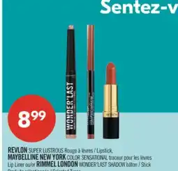 Pharmaprix REVLON Lipstick, MAYBELLINE NEW YORK COLOR SENSATIONAL or RIMMEL LONDON WONDER'LAST SHADOW Stick offer