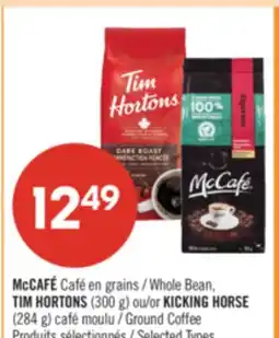 Pharmaprix McCAFÉ Whole Bean, TIM HORTONS (300 g) or KICKING HORSE (284 g) Ground Coffee offer