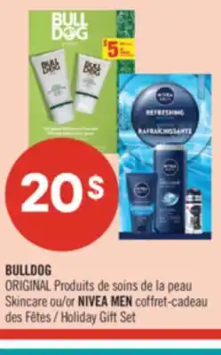 Pharmaprix BULLDOG ORIGINAL Skincare or NIVEA MEN Holiday Gift Set offer