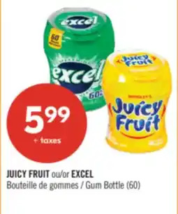 Pharmaprix JUICY FRUIT or EXCEL Gum Bottle offer