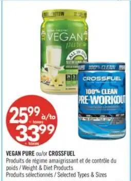 Pharmaprix VEGAN PURE or CROSSFUEL Weight & Diet Products offer