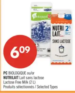 Pharmaprix PC BIOLOGIQUE or NUTRILAIT Lactose Free Milk (2 L) offer
