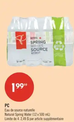 Pharmaprix PC Natural Spring Water offer
