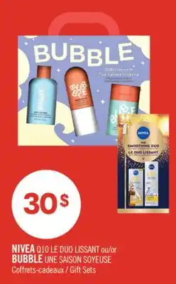 Pharmaprix NIVEA Q10 LE DUO LISSANT or BUBBLE UNE SAISON SOYEUSE Gift Sets offer