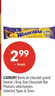 Pharmaprix CADBURY King Size Chocolate Bar offer