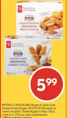 Pharmaprix PC Breaded Chicken Burgers Chicken Nuggets or Strips offer