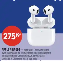 Pharmaprix APPLE AIRPODS (4th Generation) with Active Noise Cancellation & Charging Case offer