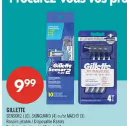 Pharmaprix GILLETTE SENSOR2 (10), SKINGUARD (4) or MACH3 (3) Disposable Razors offer