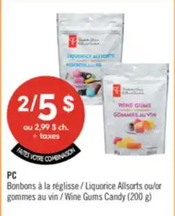 Pharmaprix PC Bonbons Liquorice Allsorts or Wine Gums Candy offer