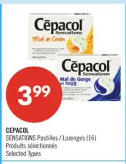 Pharmaprix CEPACOL SENSATIONS Lozenges offer