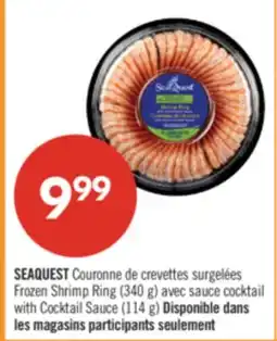 Pharmaprix SEAQUEST Frozen Shrimp Ring (340 g) with Cocktail Sauce (114 g) offer