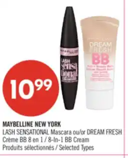 Pharmaprix MAYBELLINE NEW YORK LASH SENSATIONAL Mascara or DREAM FRESH 8-In-1 BB Cream offer