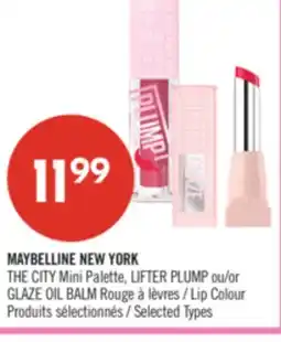 Pharmaprix MAYBELLINE NEW YORK THE CITY Mini Palette, LIFTER PLUMP or GLAZE OIL BALM Lip Colour offer
