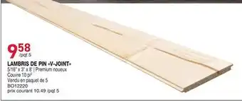 Matério LAMBRIS DE PIN V-JOINT offer