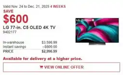 Costco LG C5 OLED 4K TV offer