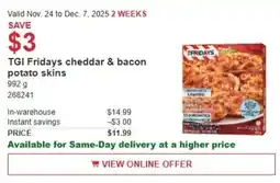 Costco TGI Fridays cheddar & bacon potato skins offer