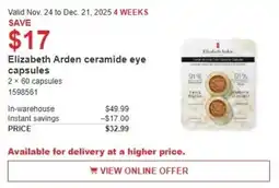 Costco Elizabeth Arden ceramide eye capsules offer