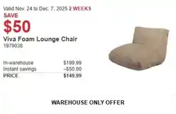 Costco Viva Foam Lounge Chair offer