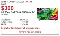 Costco LG QNED85A QNED 4K TV offer