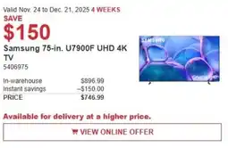 Costco Samsung U7900F UHD 4K TV offer
