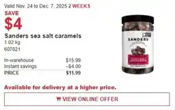 Costco Sanders sea salt caramels offer