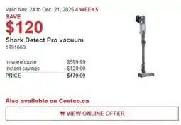 Costco Shark Detect Pro vacuum offer