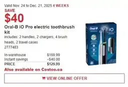 Costco Oral-B iO Pro electric toothbrush kit offer