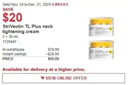 Costco StriVectin TL Plus neck tightening cream offer