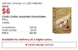 Costco Lindt Lindor assorted chocolates offer