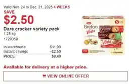 Costco Dare cracker variety pack offer