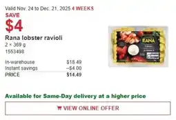 Costco Rana lobster ravioli offer