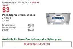 Costco Philadelphia cream cheese offer