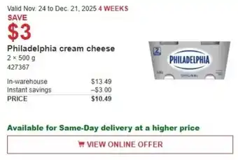 Costco Philadelphia cream cheese offer