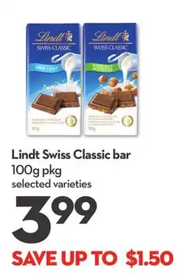 Longo's Lindt Swiss Classic bar offer