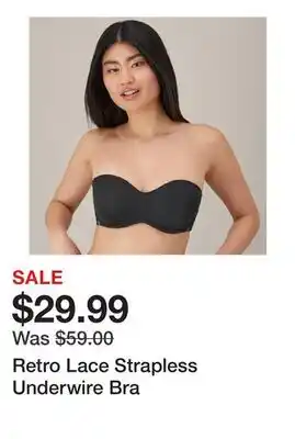 TSC Stores Retro Lace Strapless Underwire Bra offer