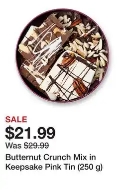 TSC Stores Butternut Crunch Mix in Keepsake Pink Tin (250 g) offer