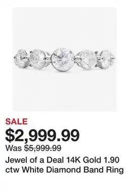 TSC Stores Jewel of a Deal 14K Gold 1.90 ctw White Diamond Band Ring offer