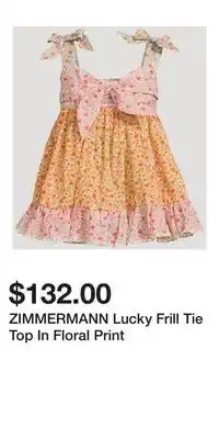 Holt Renfrew ZIMMERMANN Lucky Frill Tie Top In Floral Print offer