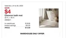Costco Chevron bath mat offer