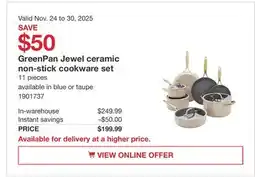 Costco GreenPan Jewel ceramic offer