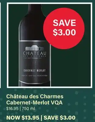 LCBO Château des Charmes Cabernet-Merlot VQA offer