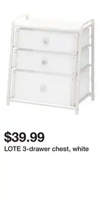IKEA LOTE 3-drawer chest, white offer