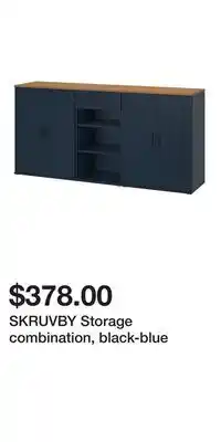 IKEA SKRUVBY Storage combination, black-blue offer