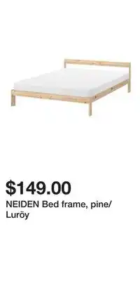 IKEA NEIDEN Bed frame, pine/Luröy offer