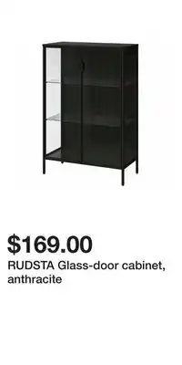 IKEA RUDSTA Glass-door cabinet, anthracite offer