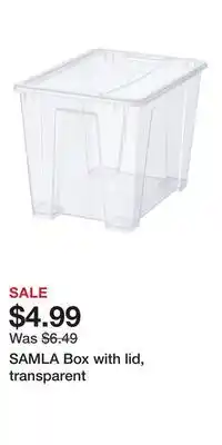 IKEA SAMLA Box with lid, transparent offer