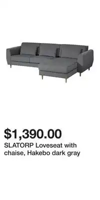 IKEA SLATORP Loveseat with chaise, Hakebo dark gray offer