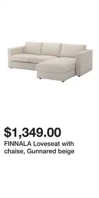 IKEA FINNALA Loveseat with chaise, Gunnared beige offer